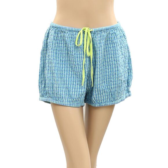 Free People Free-est Sofia Plaid Bloomer Mini Shorts Seersucker MidRise S 284114 - Picture 3 of 6